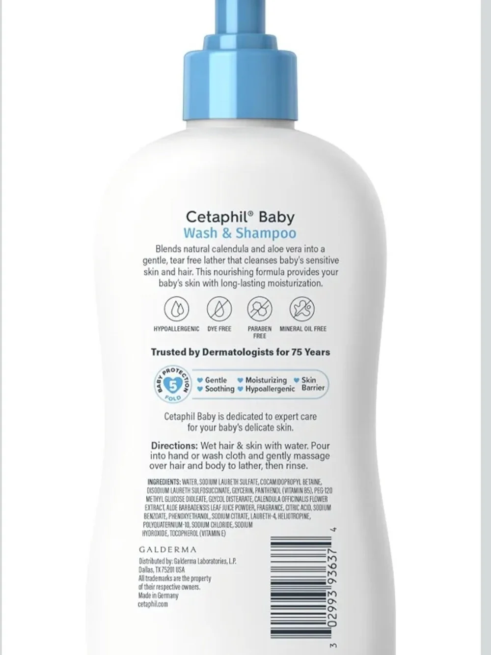 Cetaphil Baby Wash & Shampoo - Blue (13.5 fl oz, 2 Pack)
